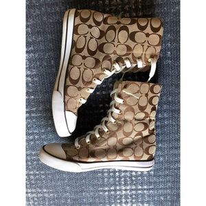 Tan Coach Chuck Taylor Style Sneakers